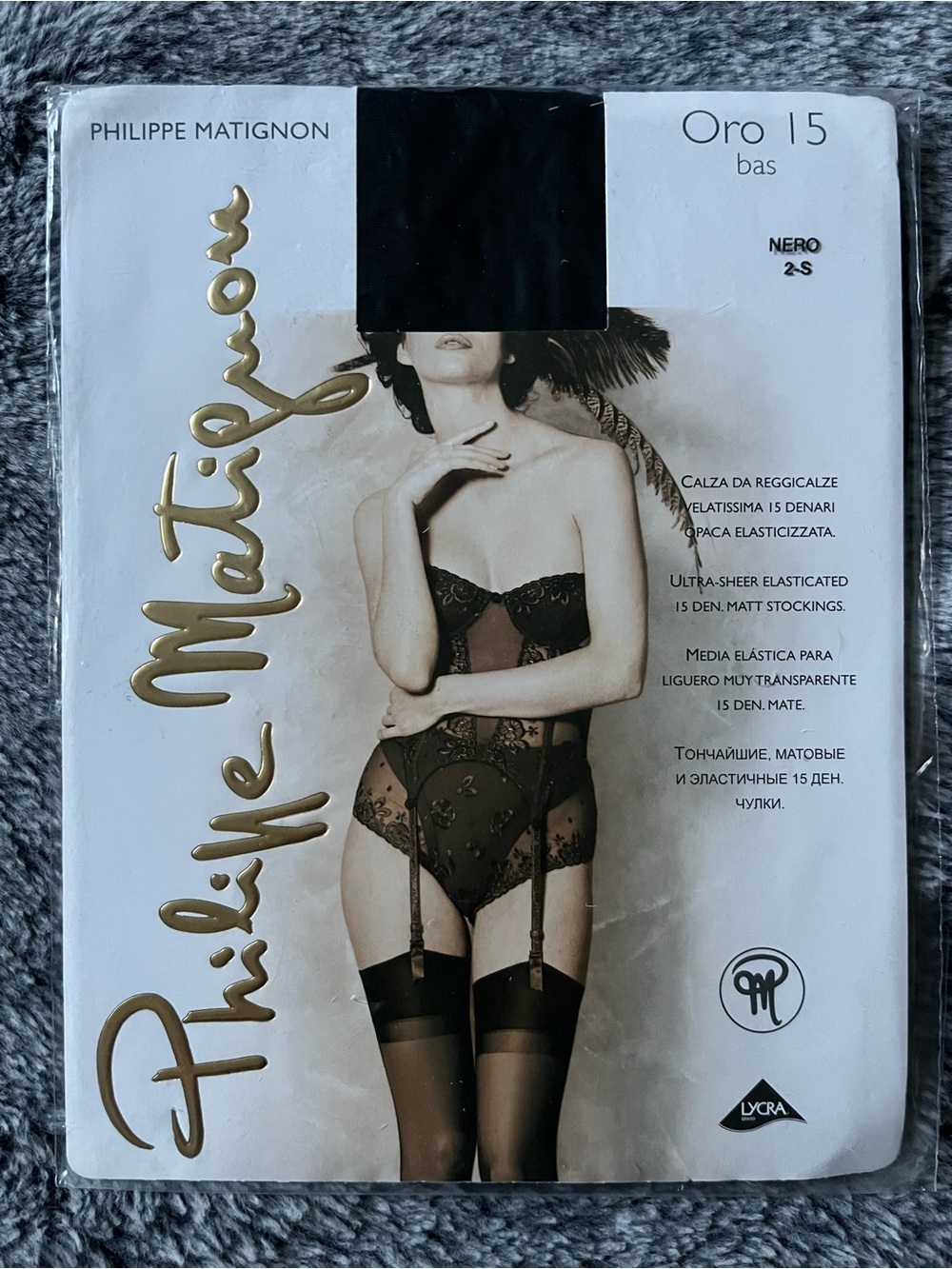 Philippe Matignon Oro 15 Sheer Black Stockings